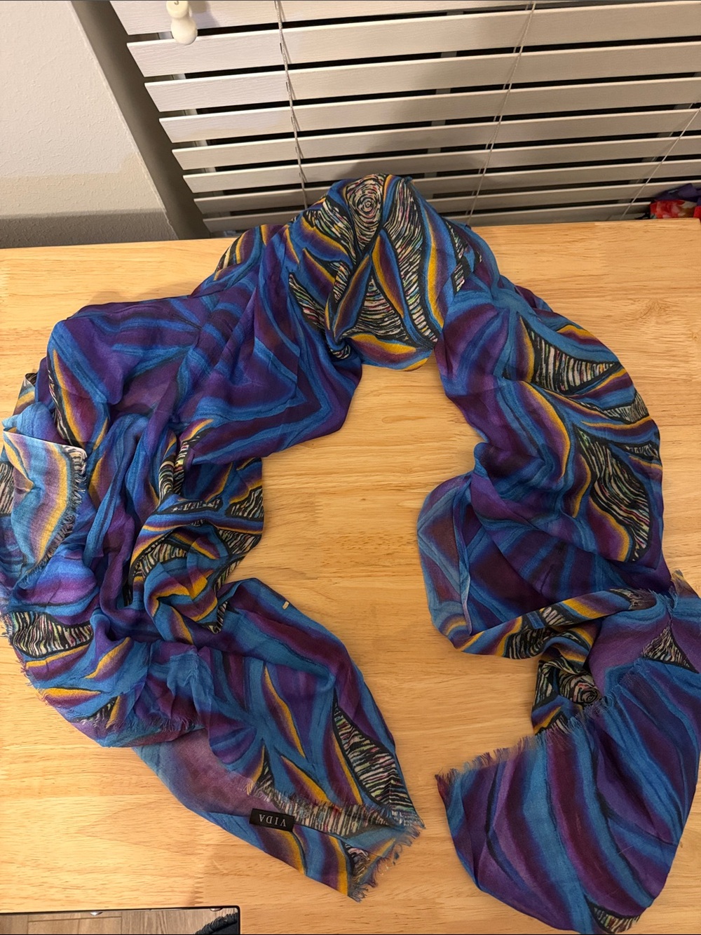 VIDA Vibrant Blue, Purple & Yellow Abstract Wrap